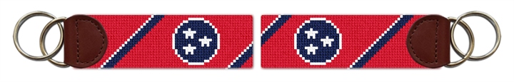 Big Tennessee Flag Needlepoint Key Fob 