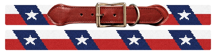 Big Texas Flag Needlepoint Dog Collar