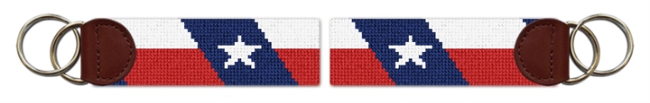 Big Texas Flag Needlepoint Key Fob 