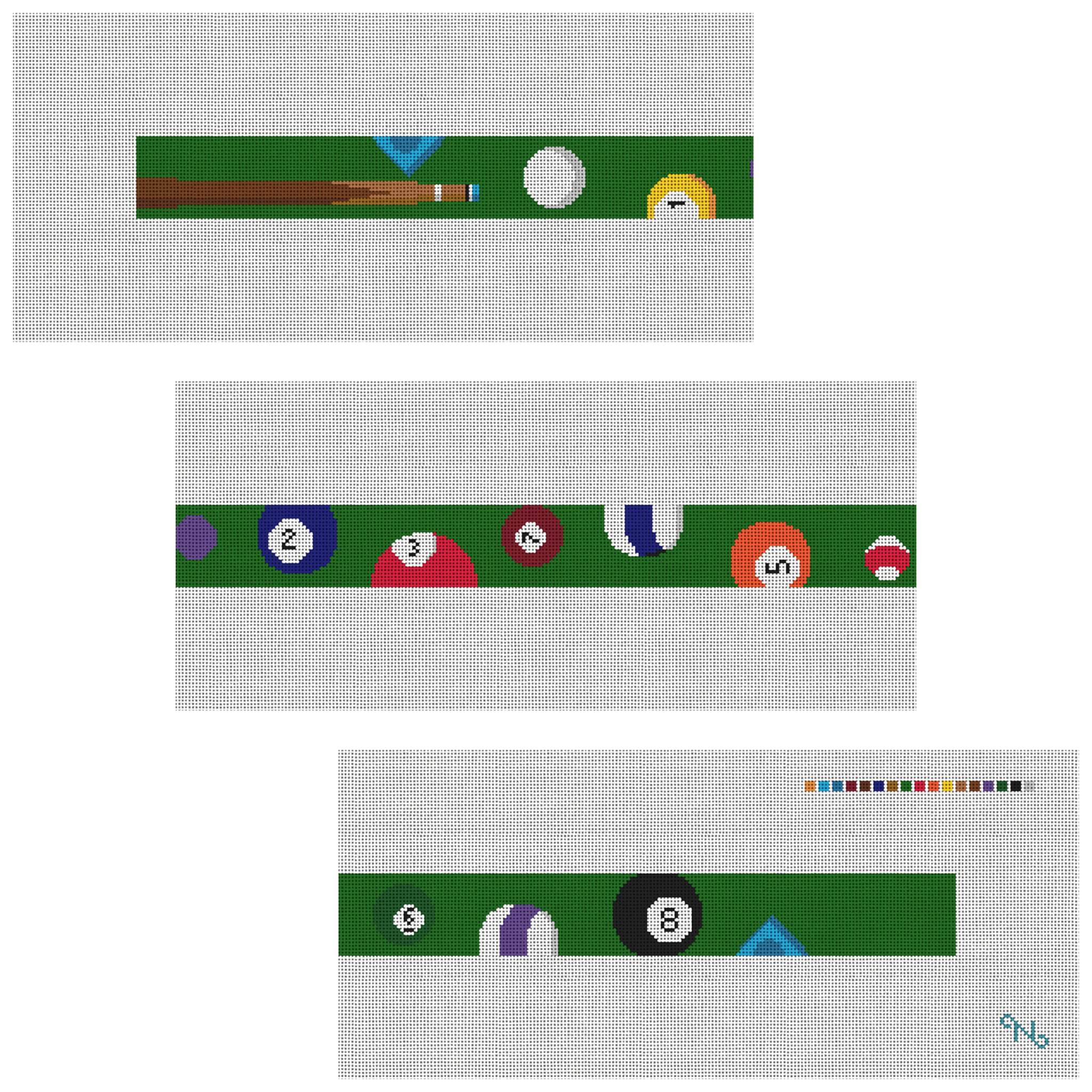 Billiards Needlepoint Belt Kit
