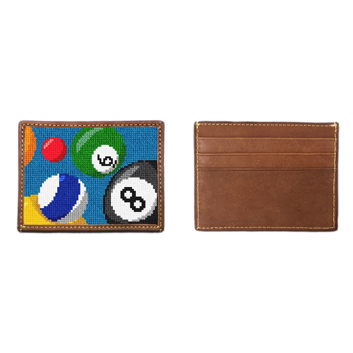 Billiards Needlepoint Card Wallet