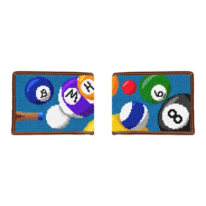 Billiards Needlepoint Wallet 