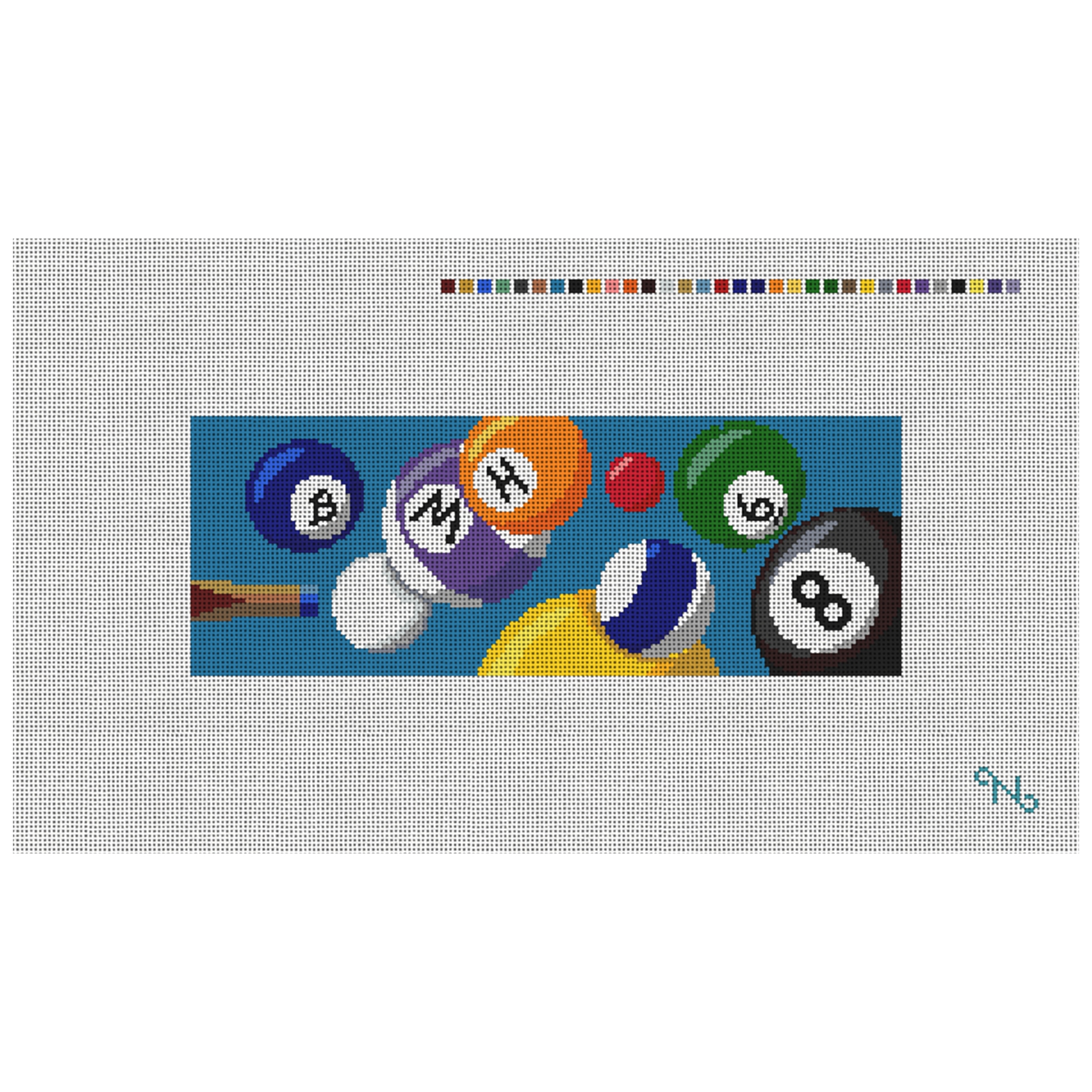 Billiards Needlepoint Wallet Kit