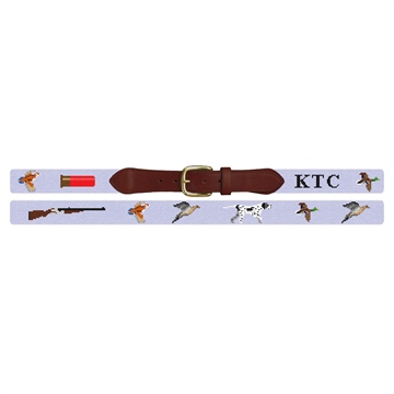Bird Hunting Needlepoint Belt