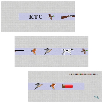 Bird Hunting Needlepoint Belt Kit Stitched Preview