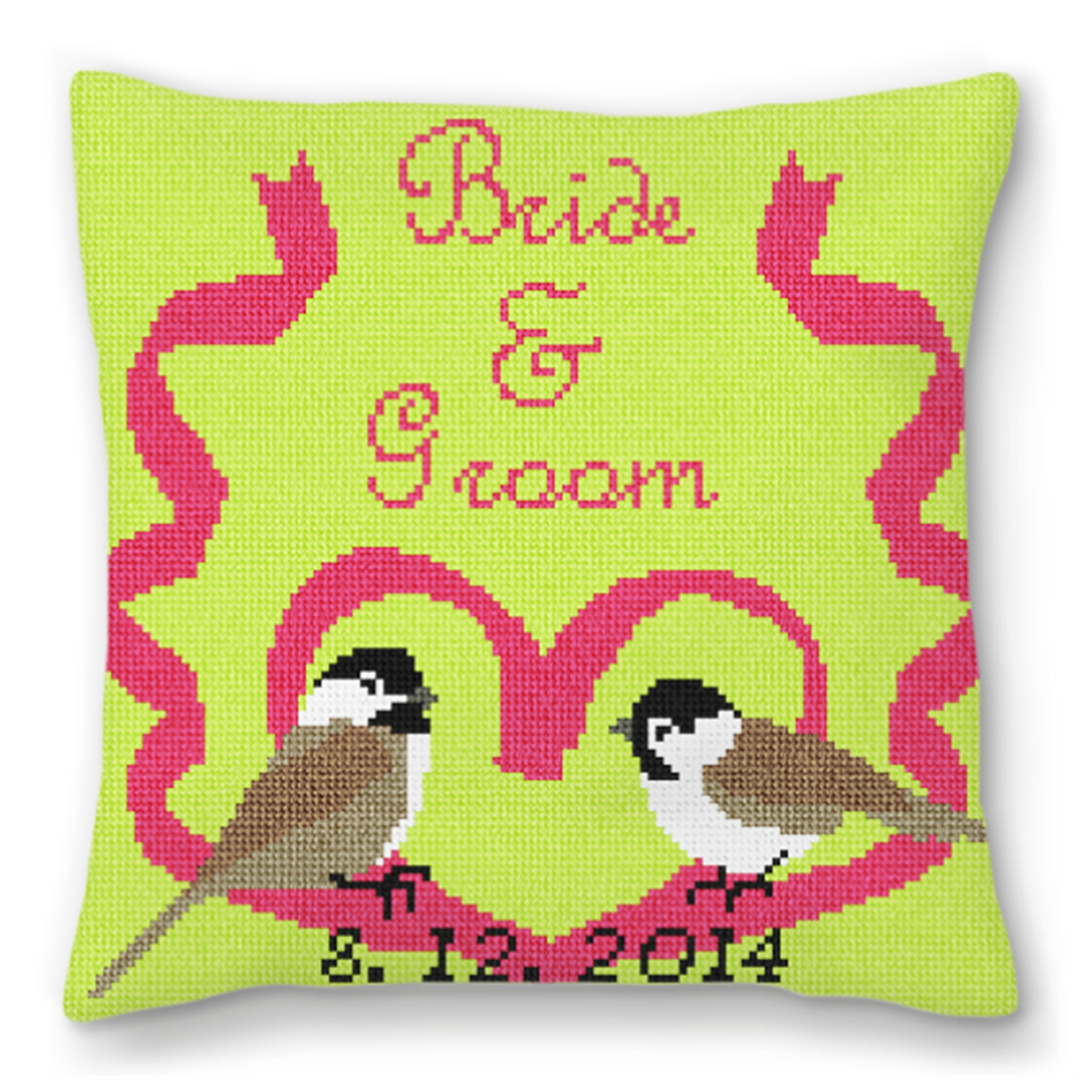 Birds in Love Custom Wedding Bearer Pillow
