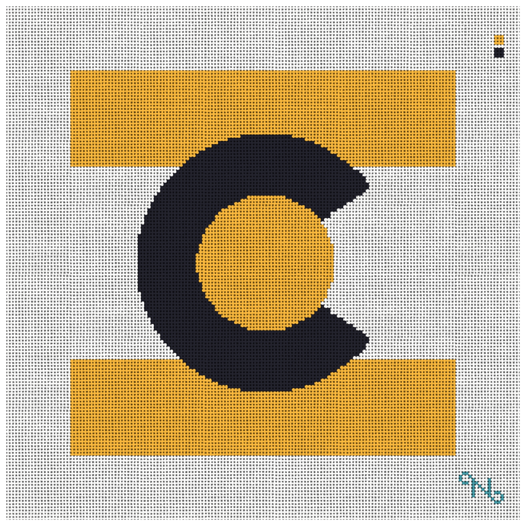 Black and Gold Colorado Needlepoint Pillow Kit