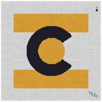 Black and Gold Colorado Needlepoint Pillow Kit