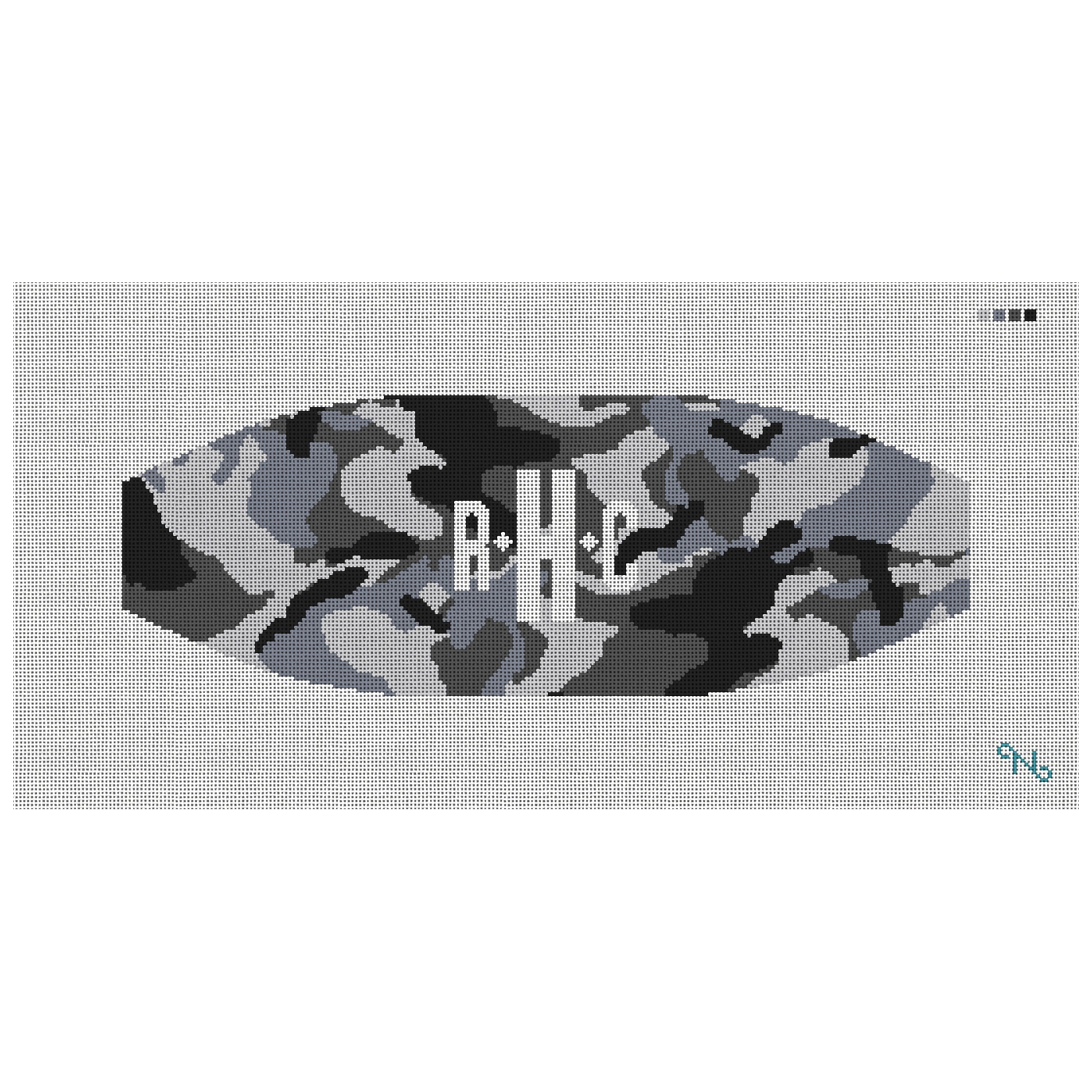 Black and White Camo Cummerbund Needlepoint Kit