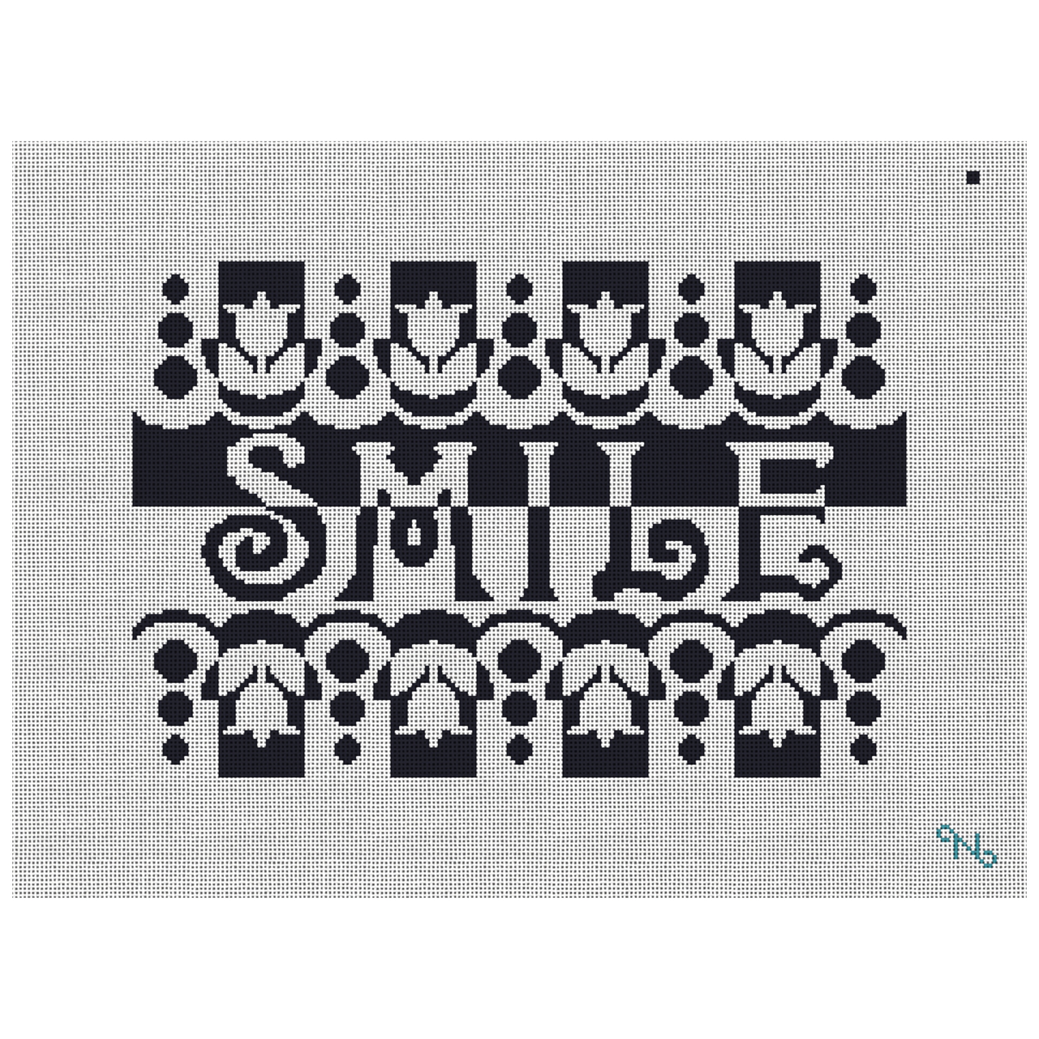 Black and White Smile Needlepoint Kit
