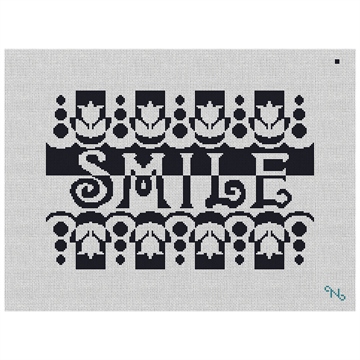 Black and White Smile Needlepoint Kit