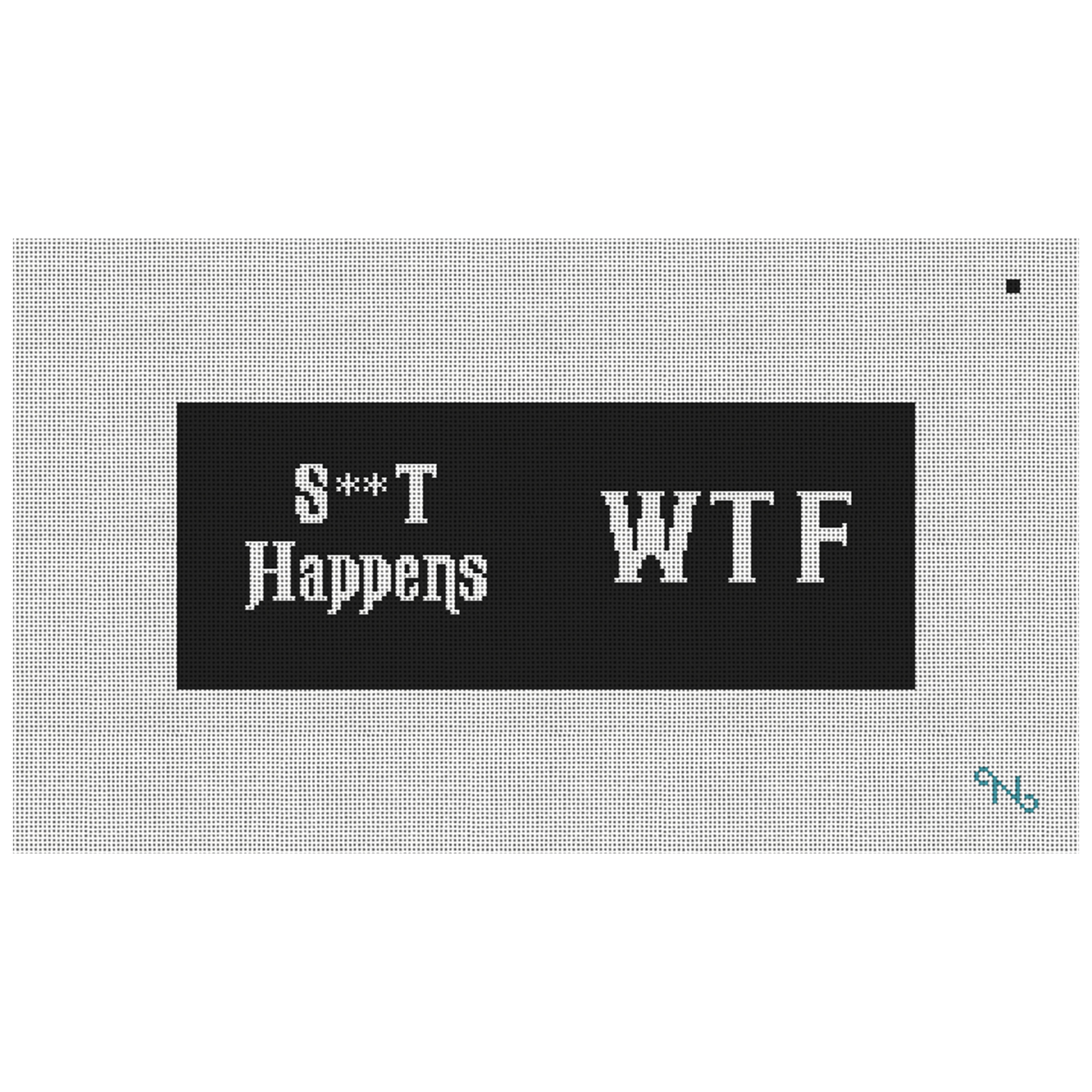 Black and White WTF Needlepoint Wallet Kit