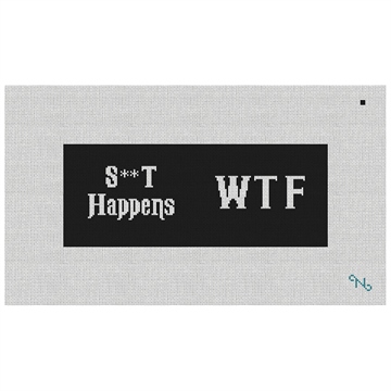 Black and White WTF Needlepoint Wallet Kit
