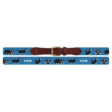 Black Cat Needlepoint Belt