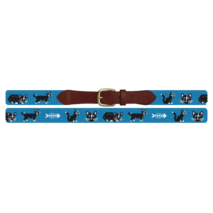 Black Cat Needlepoint Belt