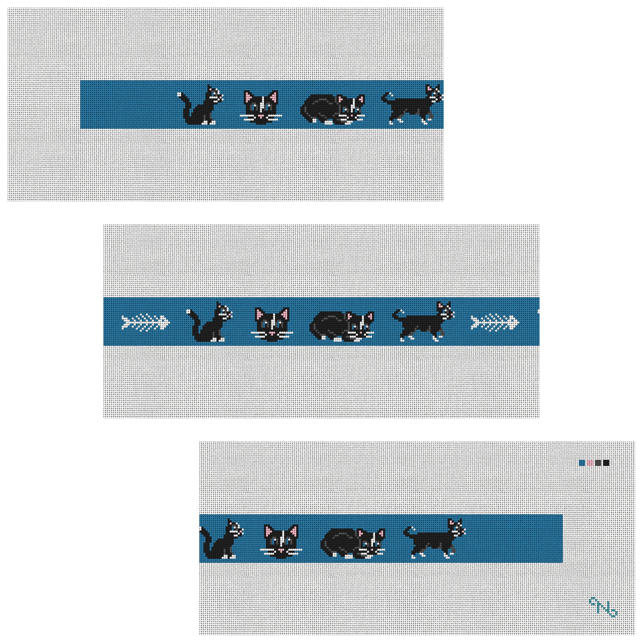 Black Cat Needlepoint Belt Kit