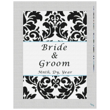 Black Damask Personalized Needlepoint Kit Stitched Preview