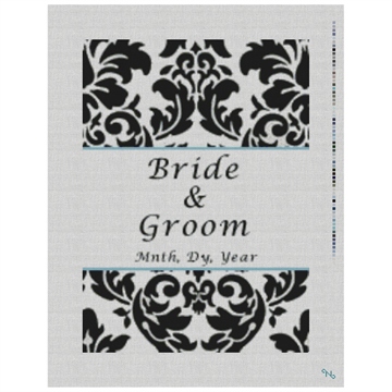 Black Damask Personalized Needlepoint Kit