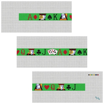 Black Jack Needlepoint Belt Kit Stitched Preview
