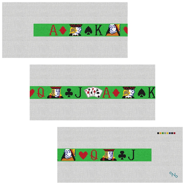 Black Jack Needlepoint Belt Kit Stitched Preview