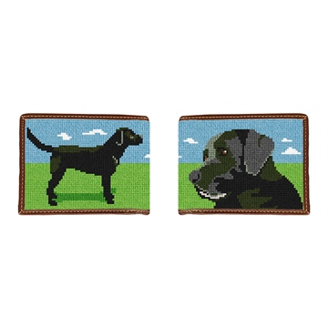Black Lab Landscape Needlepoint Wallet