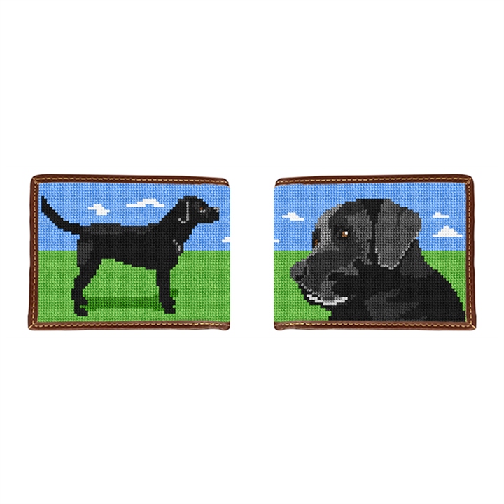 Black Lab Landscape Needlepoint Wallet