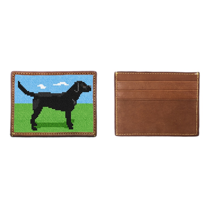 Black Lab Needlepoint Card Wallet 