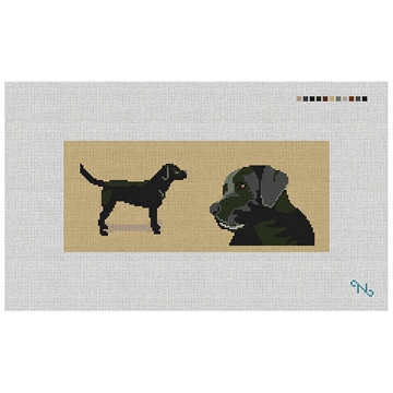 Black Lab Needlepoint Flask Kit