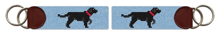 Black Lab Needlepoint Key Fob