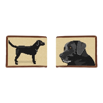 Black Lab Needlepoint Wallet 
