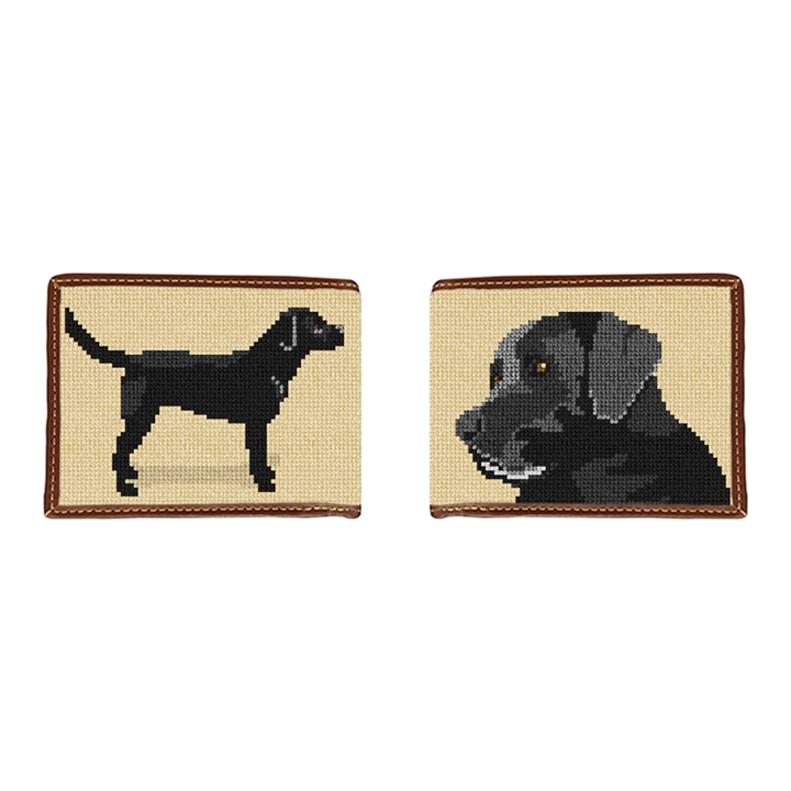 Black Lab Needlepoint Wallet 