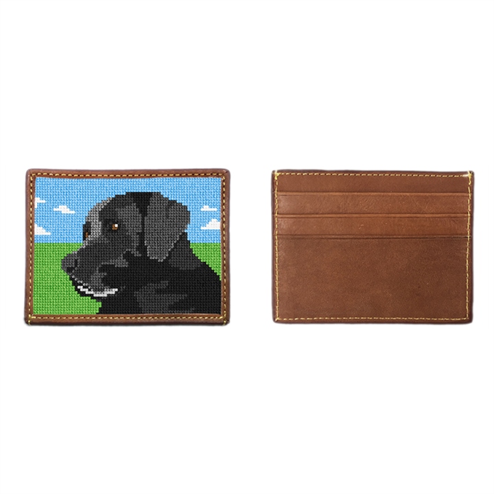 Black Lab Portrait Needlepoint Card Wallet