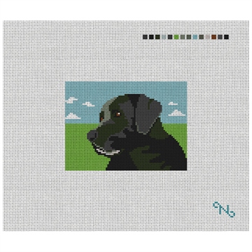 Black Lab Portrait Needlepoint Card Wallet Kit