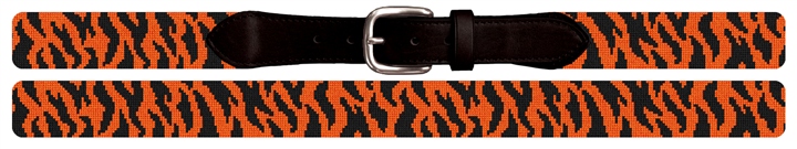 Black Tiger Stripes Needlepoint Belt 