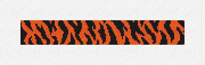 Black Tiger Stripes Needlepoint Key Fob Kit