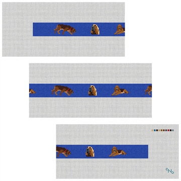 Bloodhound Needlepoint Belt Kit Stitched Preview