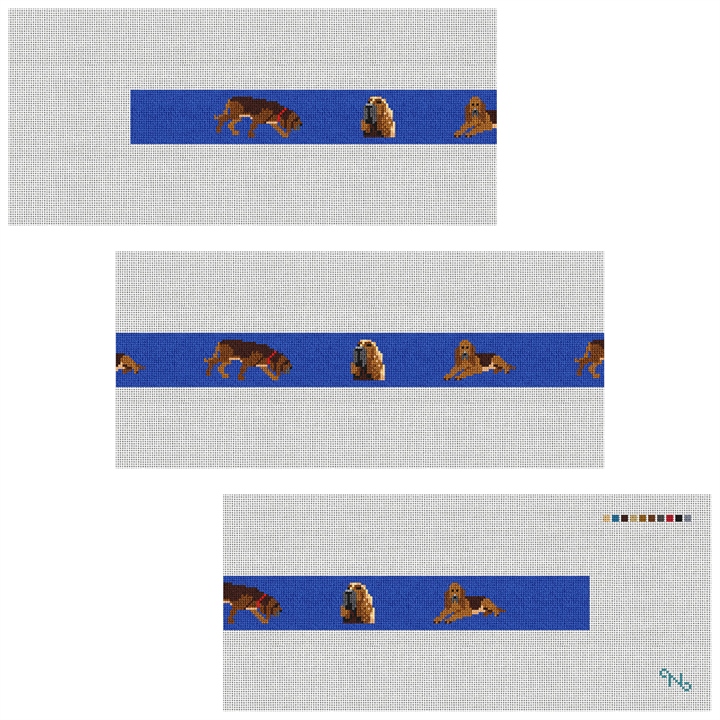 Bloodhound Needlepoint Belt Kit Stitched Preview