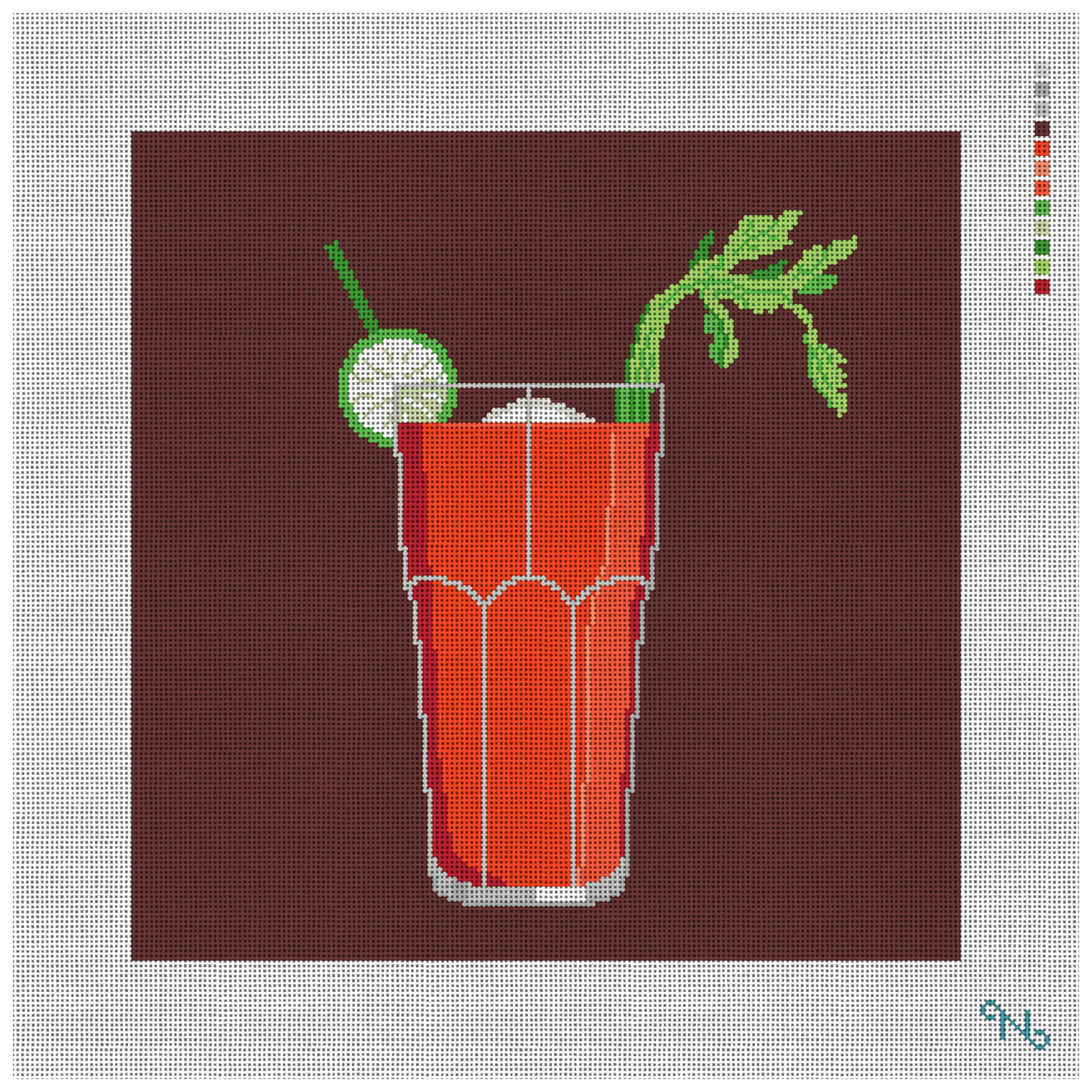 Bloody Mary Needlepoint Pillow Kit