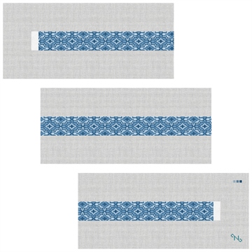 Blue Ares Needlepoint Belt Kit Stitched Preview