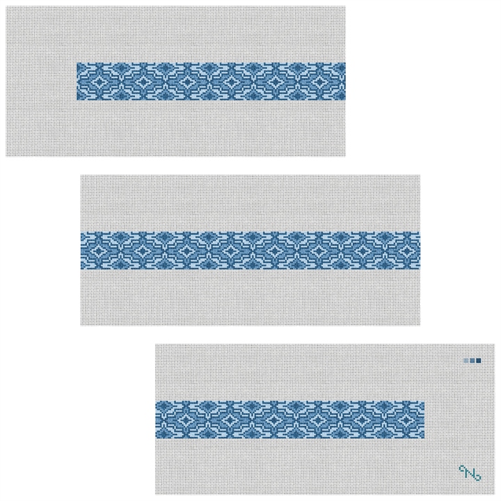 Blue Ares Needlepoint Belt Kit Stitched Preview