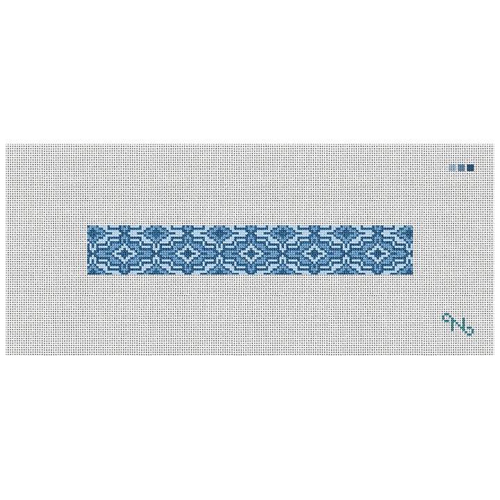 Blue Ares Needlepoint Key Fob Kit Stitched Preview