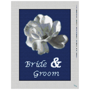 Blue Forever Personalized Ring Pillow Kit Stitched Preview
