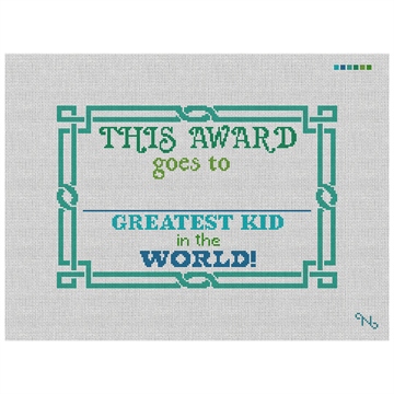 Blue Green Greatest Kid Needlepoint Kit
