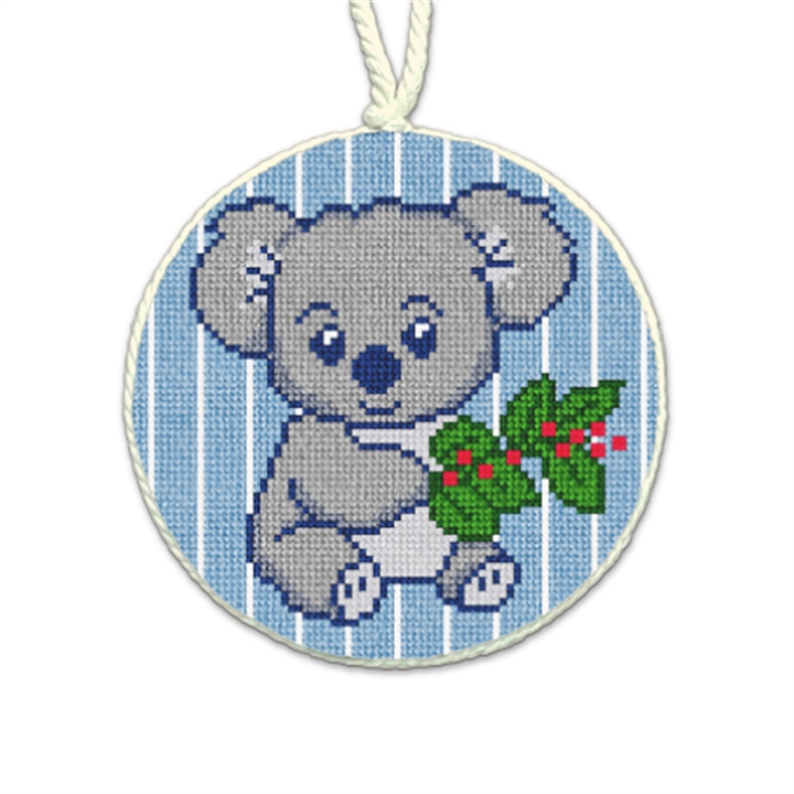 Blue Koala Needlepoint Ornament 
