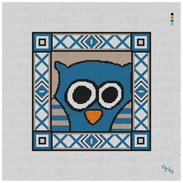 Blue Owl Stitch Fiddle Needlepoint Kit