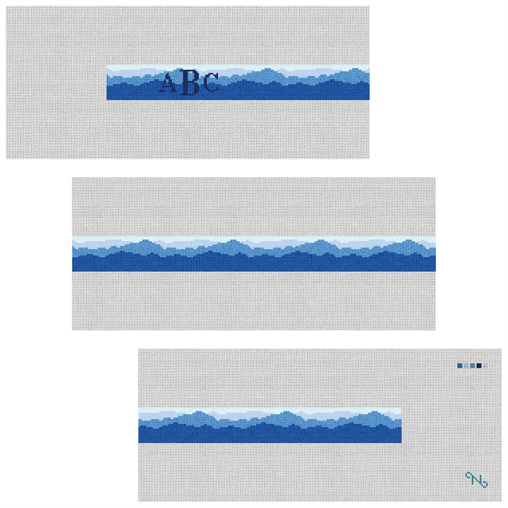 Blue Ridge Mountains Needlepoint Belt Kit Stitched Preview