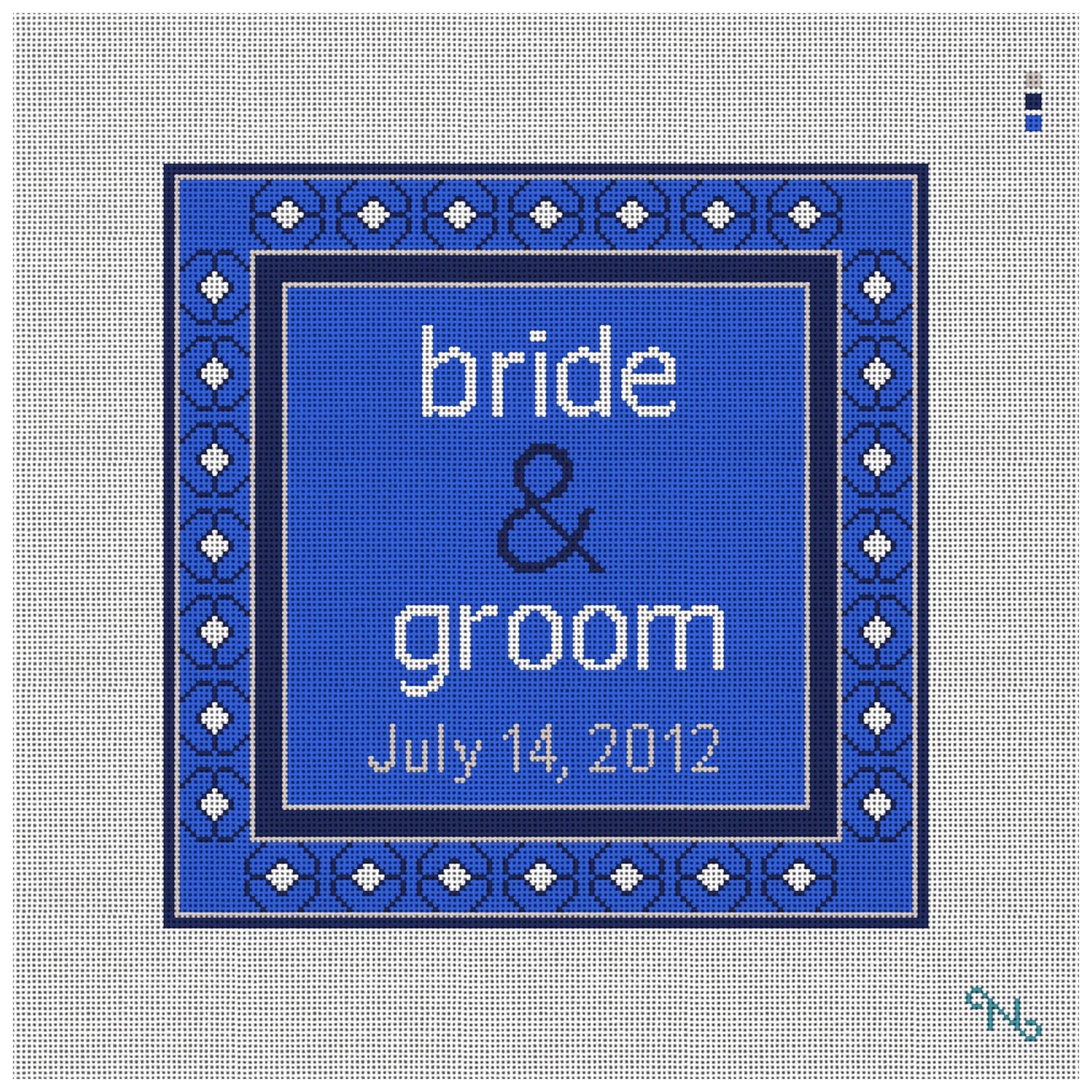 Blue Spice Timeless Wedding Needlepoint Kit