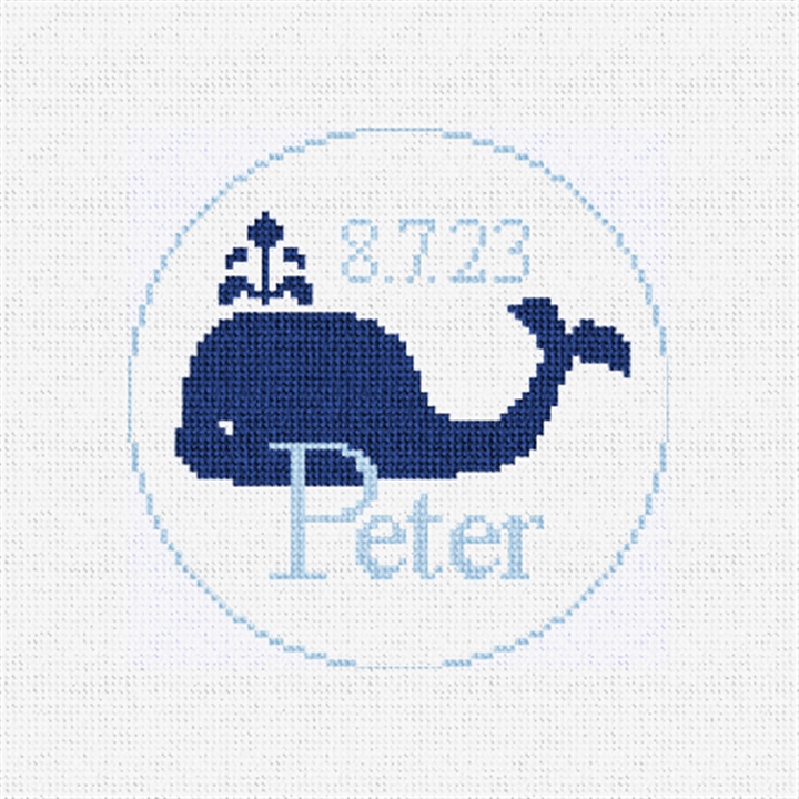 Blue Whale Needlepoint Ornament Kit