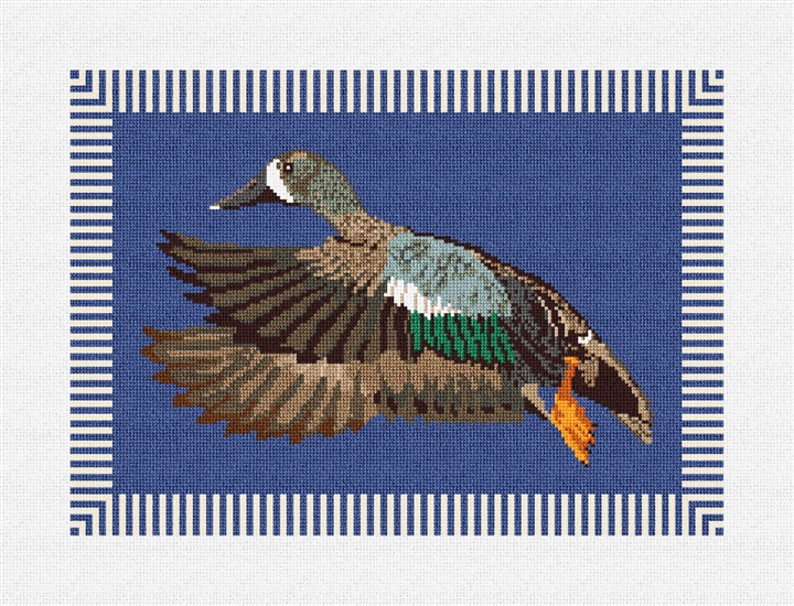Blue Winged Teal Needlepoint Pillow Kit