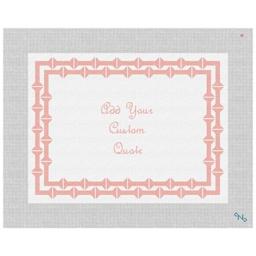 Blush Bamboo Personal Needlepoint Pillow Kit Stitched Preview